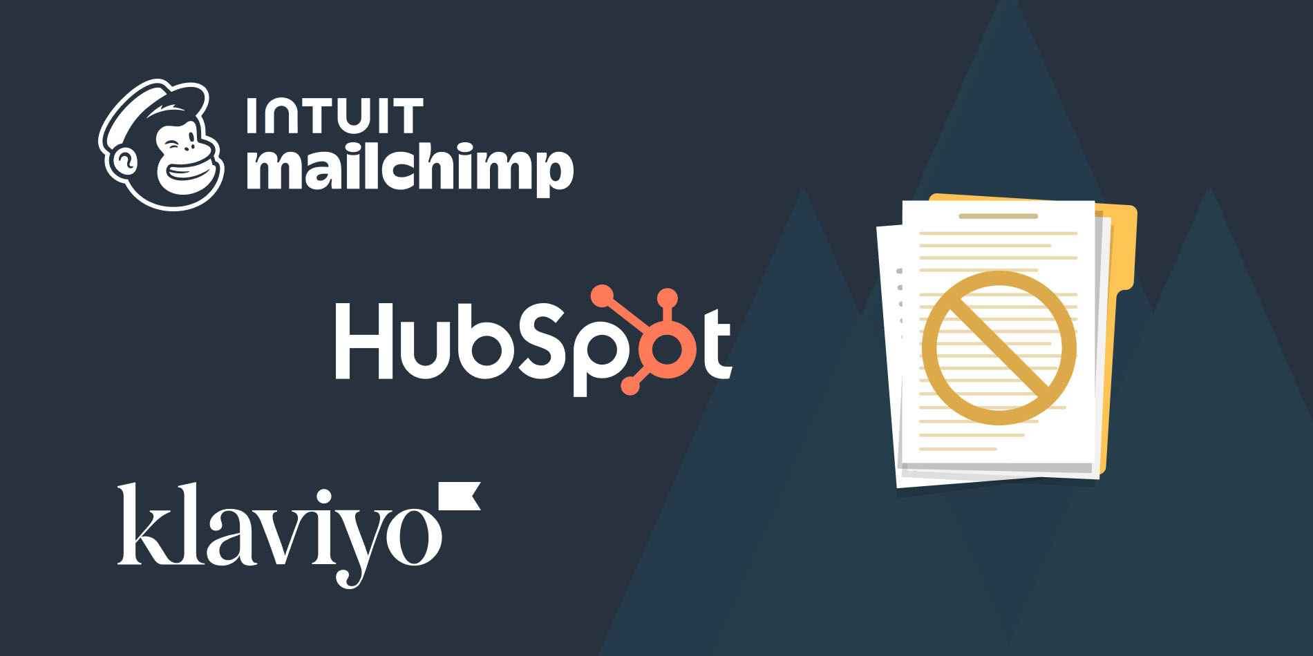 mailchimp hubspot and klaviyo logos denying access to a file