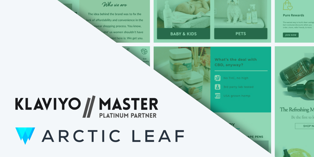 Klaviyo master platinum partner header image with email examples