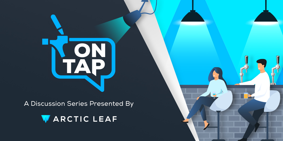 OnTap series logo and title with light shining on it and cartoon people